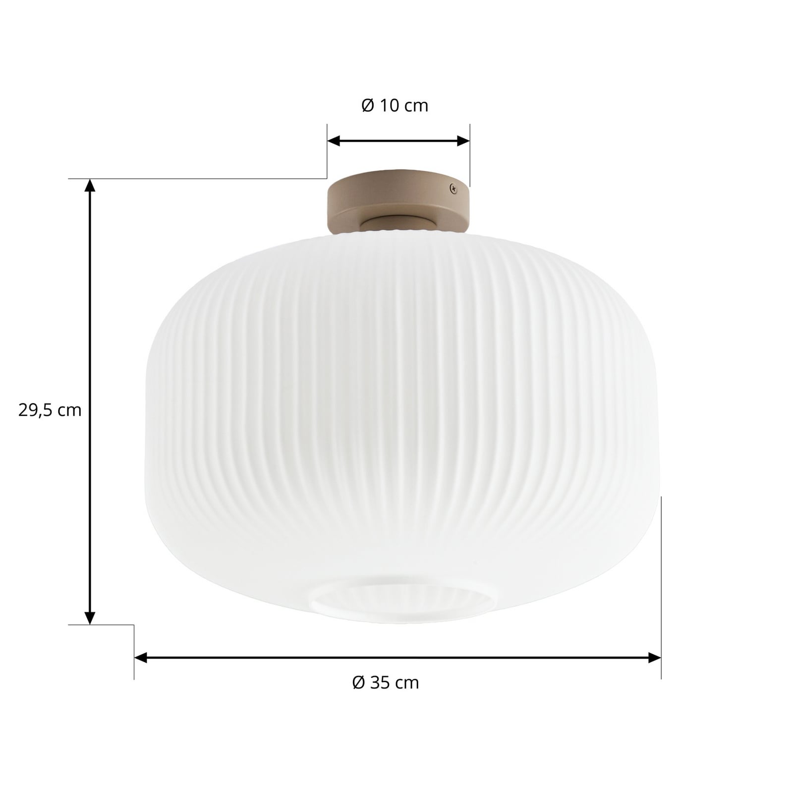 Nola plafondlamp Evey, Ø 35 cm, wit/beige, glas Nola plafondlamp Evey, Ø 35 cm, wit/beige, glas