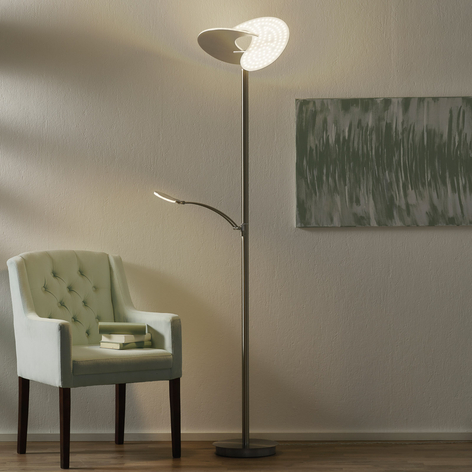 B-Leuchten Malibu LED-Stehleuchte dimmbar, nickel