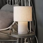 PR Home stolní lampa Leah, béžová, výška 28 cm, textilní materiál