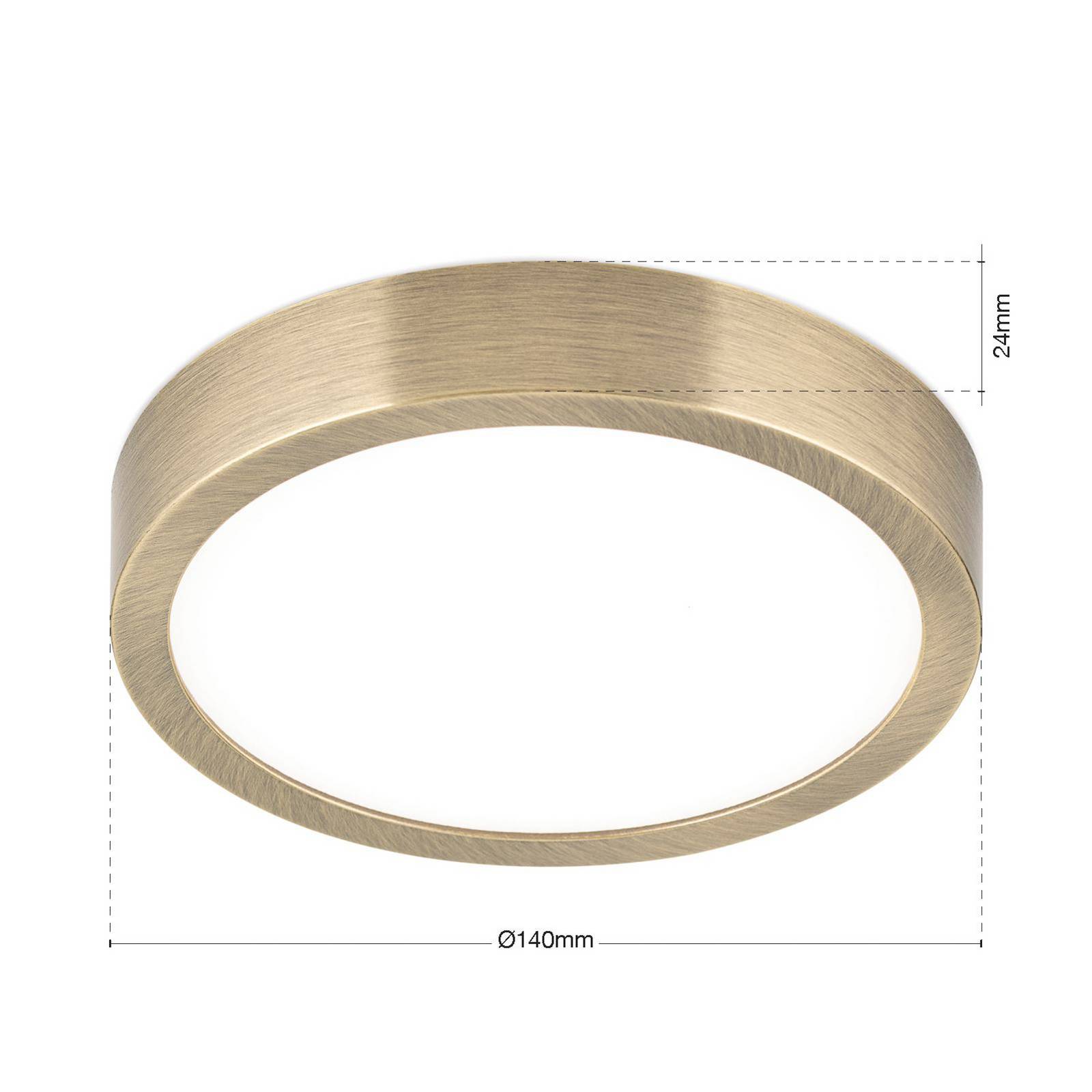 LED-Deckenlampe Disc, messingfarben antik, Ø 14 cm, CCT günstig online kaufen