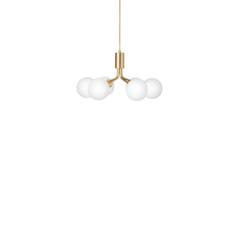 Nuura Aps – Apiales 6 Pendelleuchte Brushed Brass/Opal Nuura