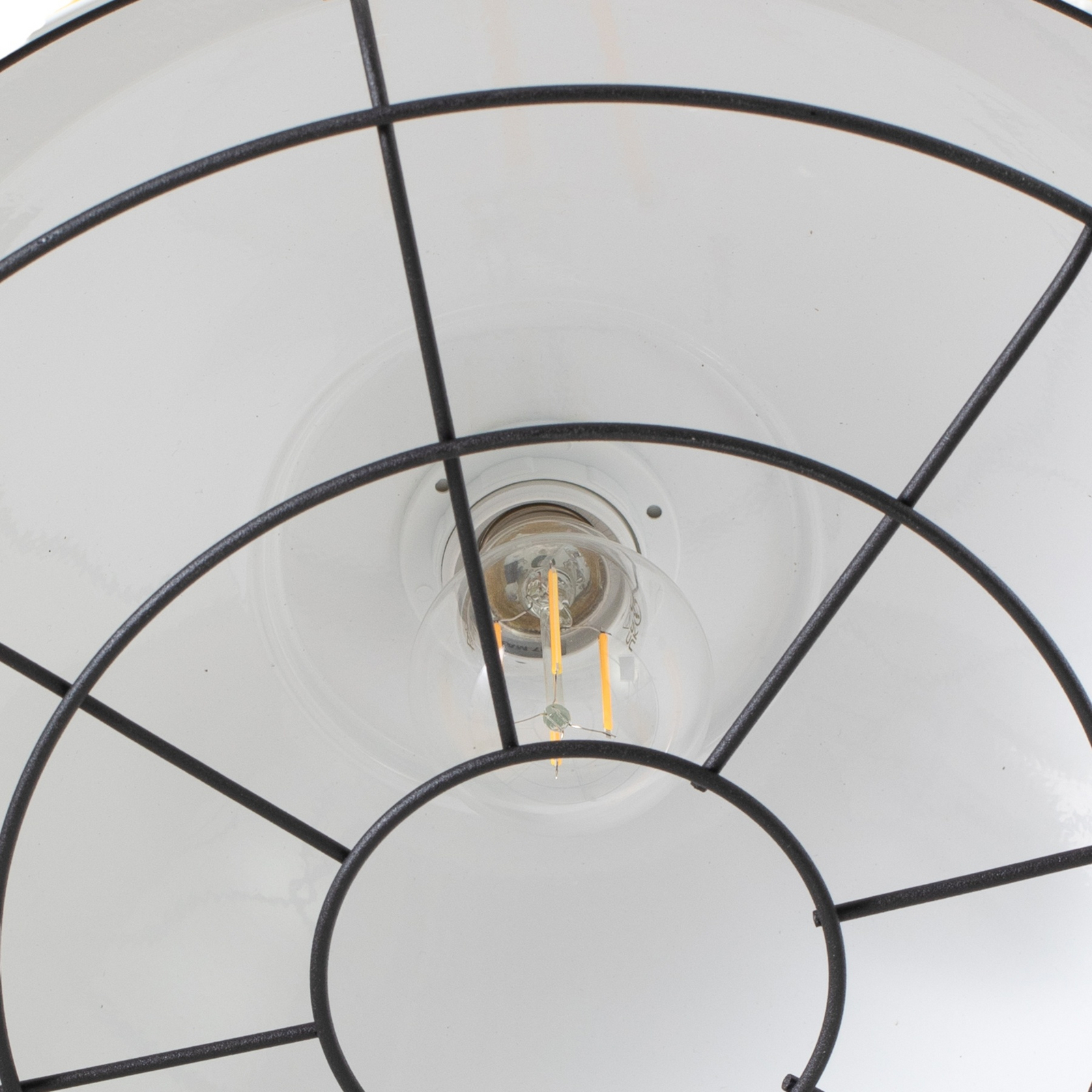 Lampa wisząca Astel, żółta, Ø 41 cm, metal, detal z antycznego mosiądzu