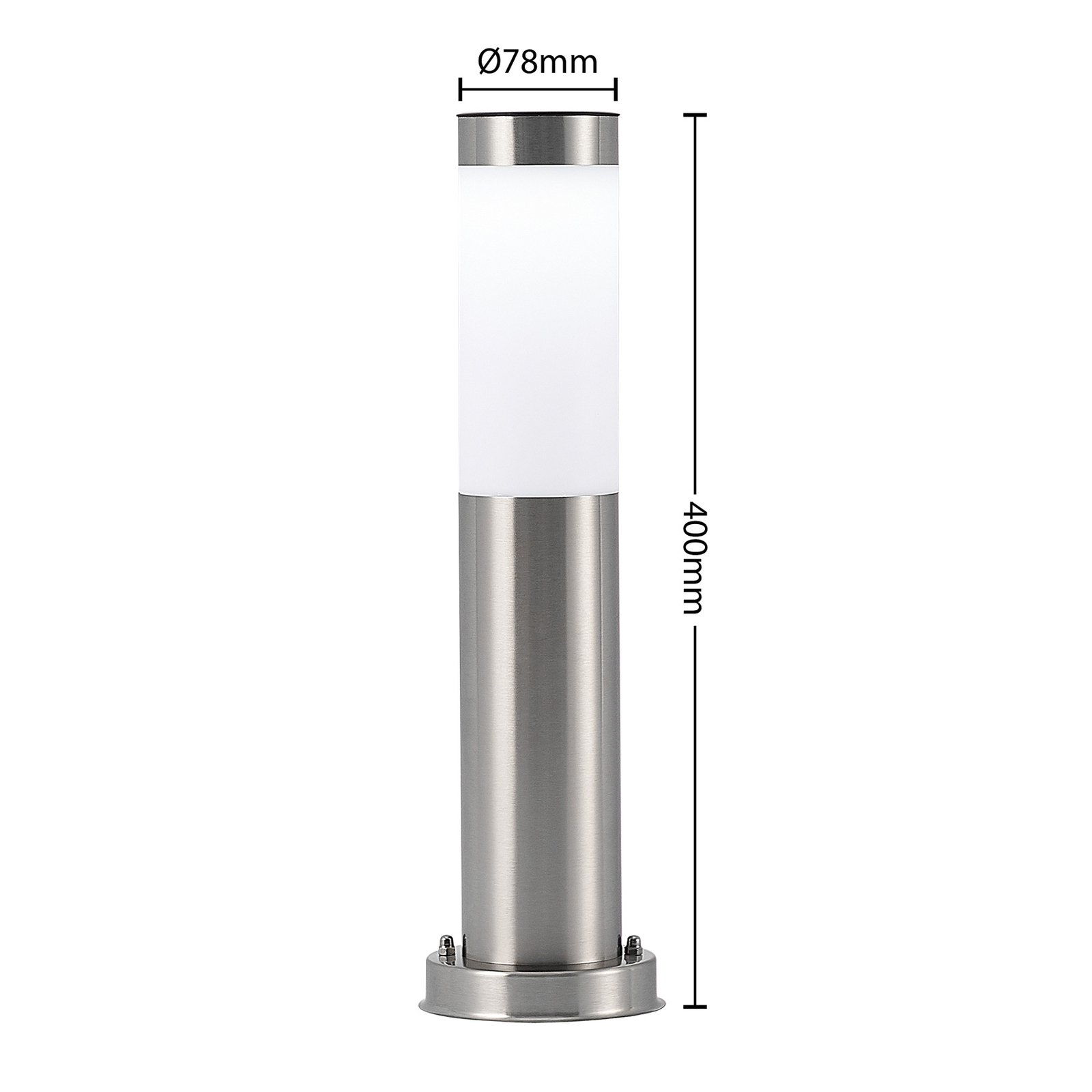 Lindby Sirita solar pillar light, stainless steel