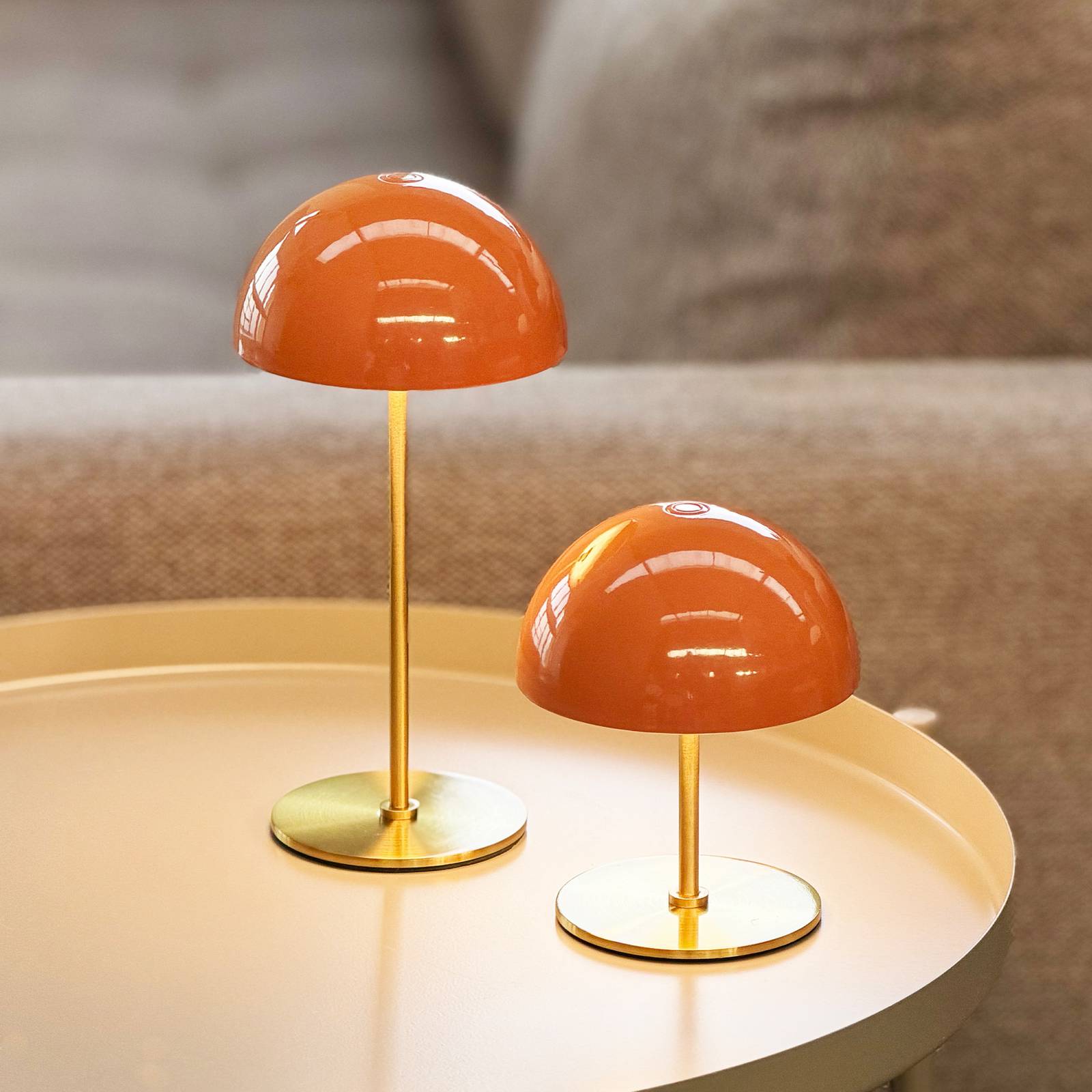 Lampe de table LED rechargeable Dyberg Larsen Along, orange, lot de 2