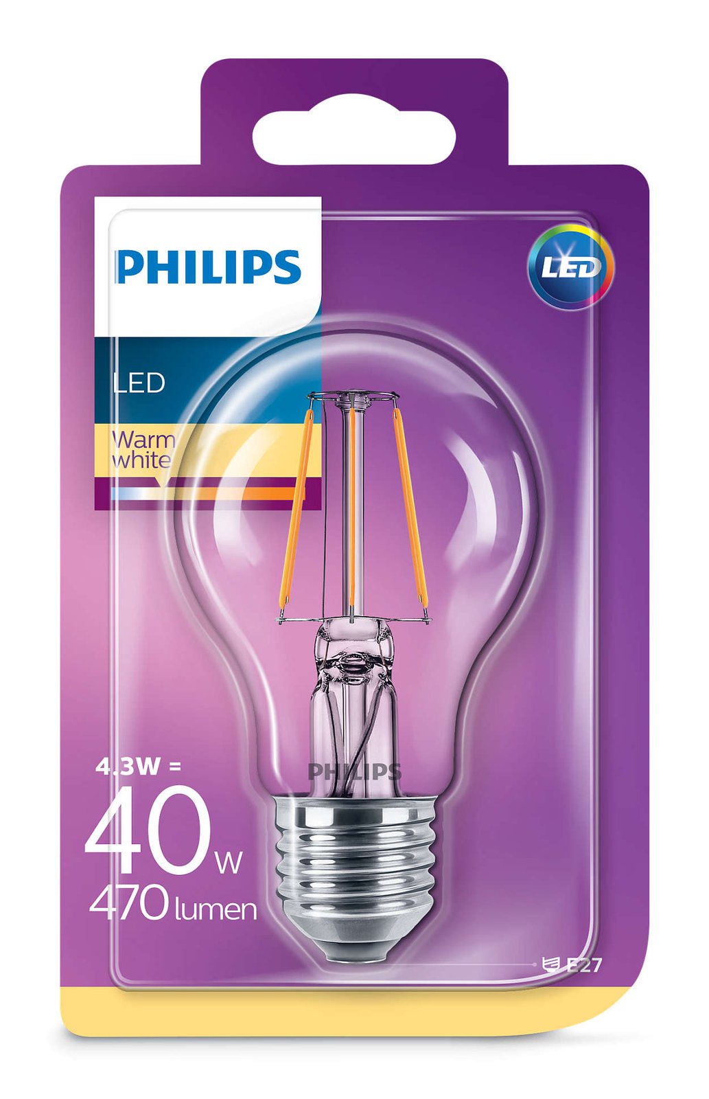 Bec LED 4W (470lm) Filament E27 - Philips