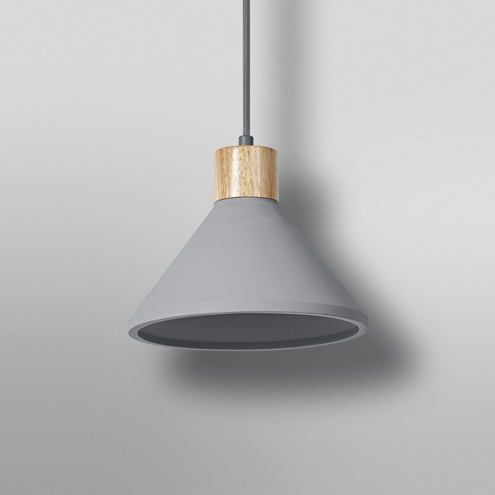 LEDVANCE Concrete Wood hanglamp, Ø 22 cm, beton, grijs