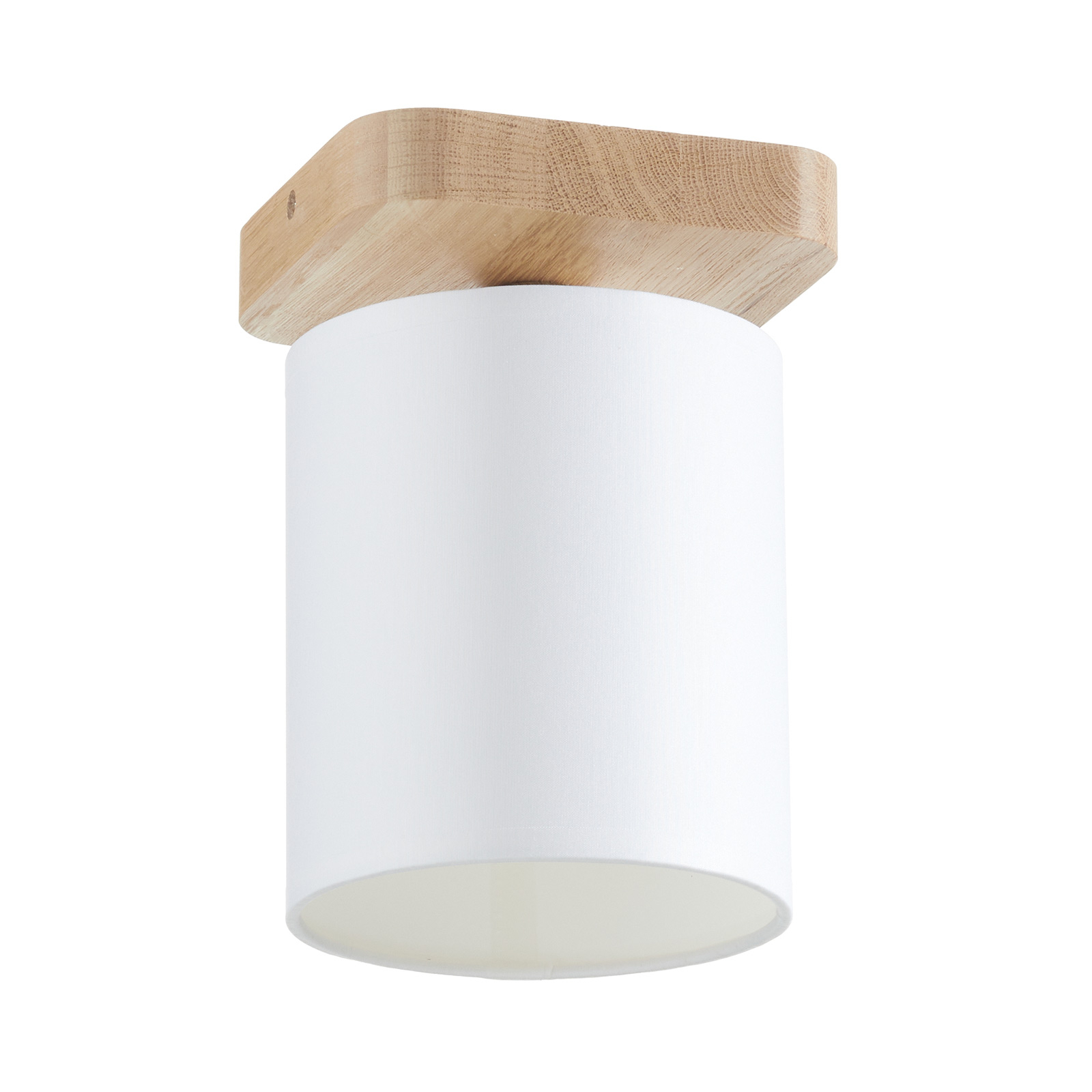Lámpara de techo Jenta con pantalla de lino blanco