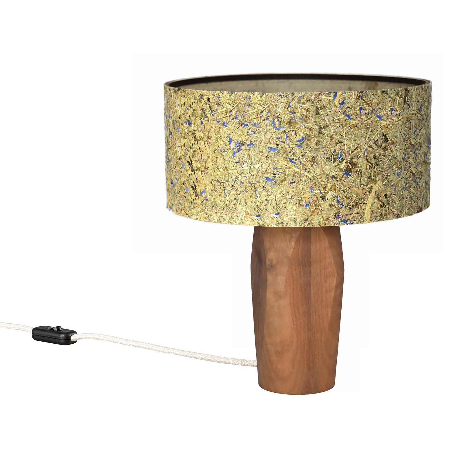 LeuchtNatur Pura LED table lamp walnut/cornflower