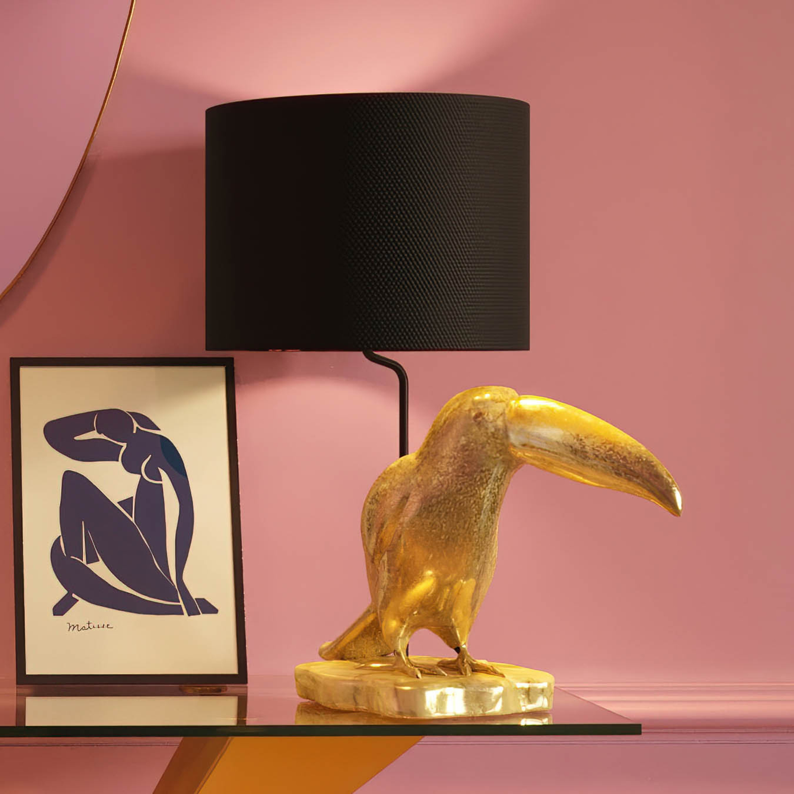 KARE Toucan table lamp gold