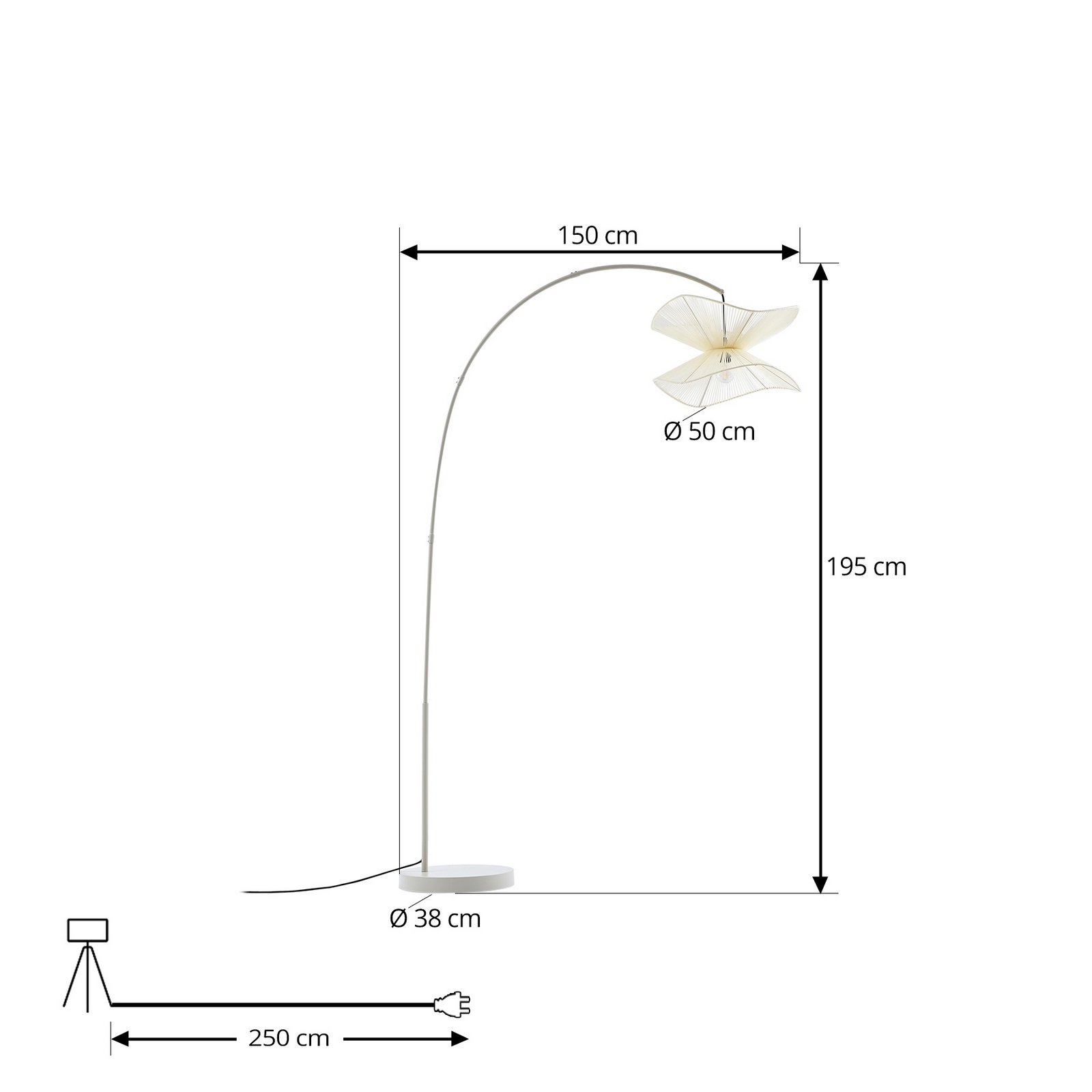 Lindby utendørs gulvlampe Valdorin, beige, 199 cm, IP44