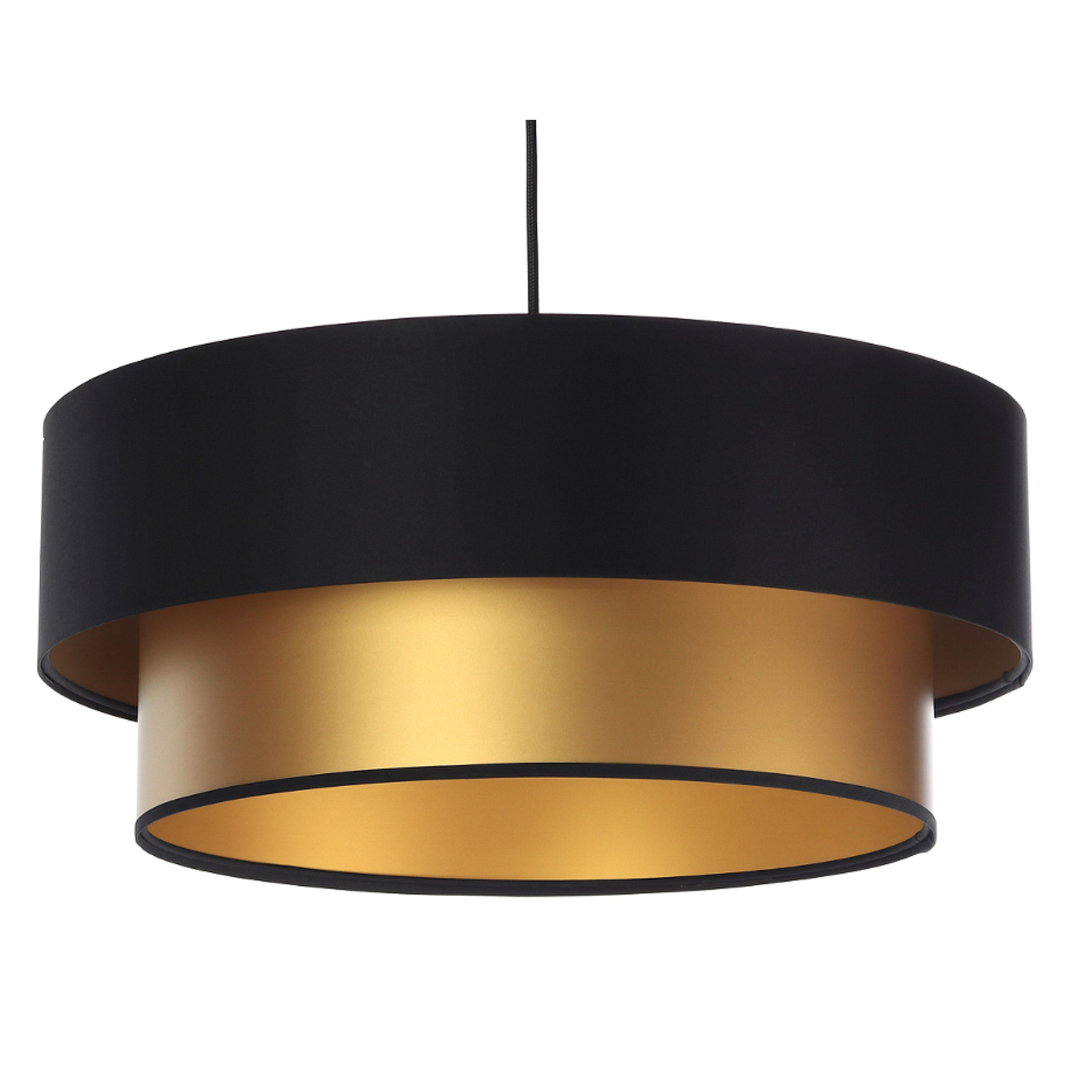 Lampa wisząca Dorina, czarna/złota Ø 60 cm