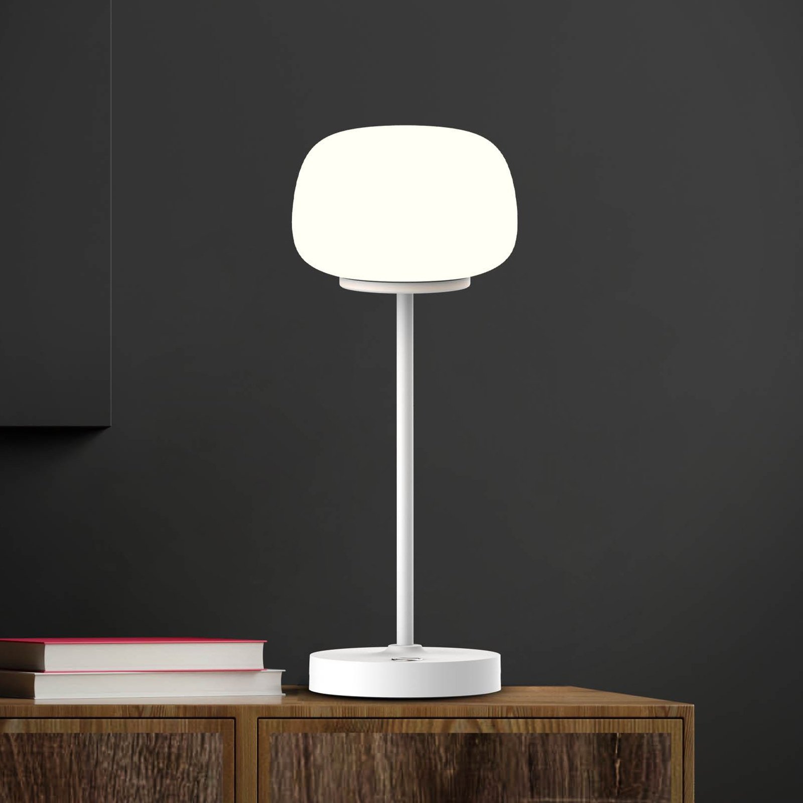 LED table lamp Pina white Height 27.8 cm metal/glass Touch