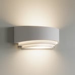 Lindby wall lamp Lucien, white, plaster, can be painted, up/down, E14