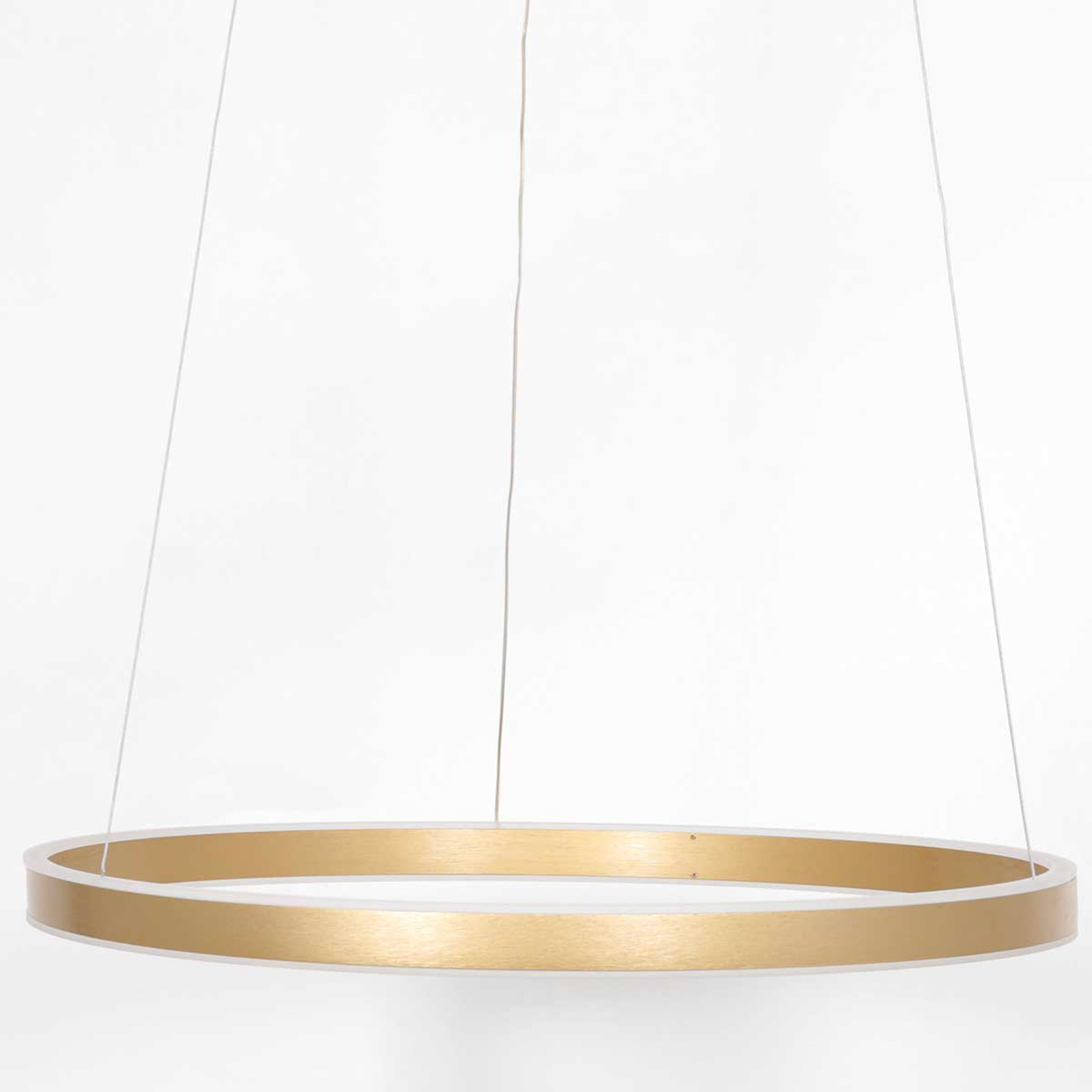 Suspension LED Ringlux, Ø 60 cm, à 2 lampes, dorée