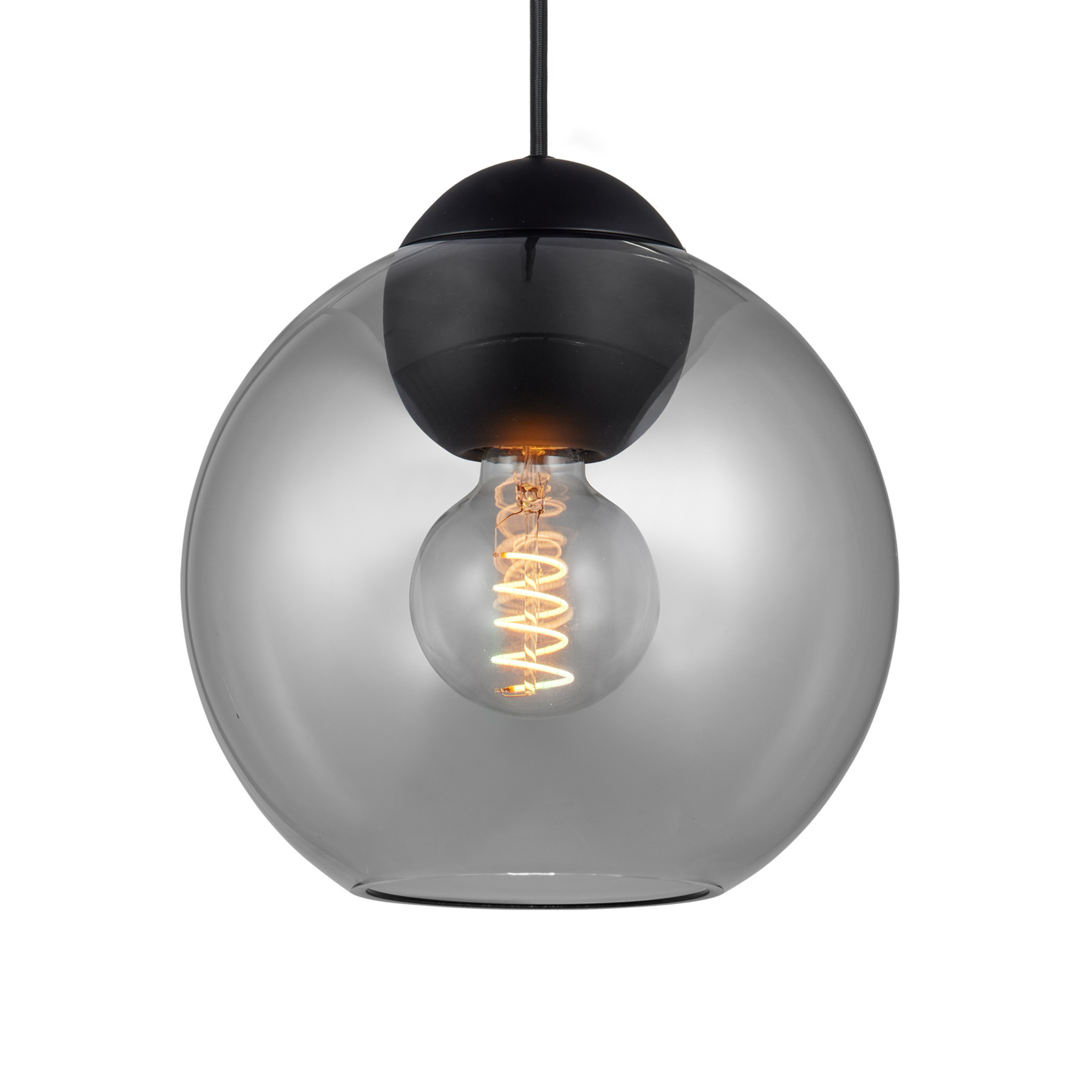 BUBBLES hanging light, smoky grey, Ø 24 cm, glass, E27 – Halo Design