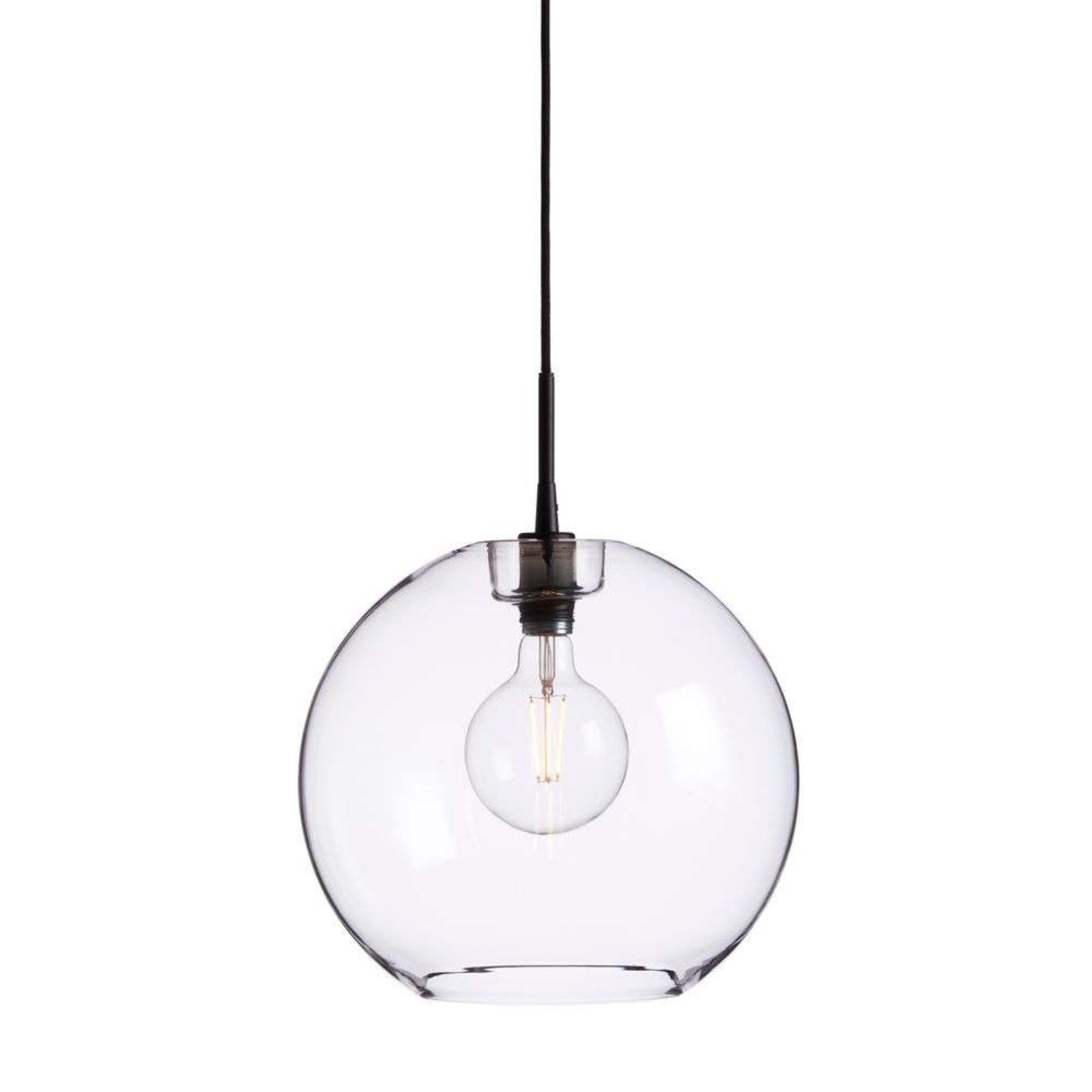 Gloria Závěsná Lampa Ø380 Black/Clear Glass - Belid