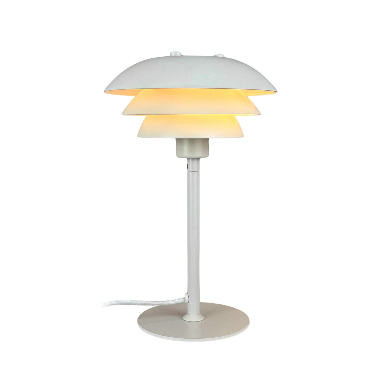 SIXTEEN bordlampe, perlehvid, metal, E27 – Dyberg Larsen SIXTEEN bordlampe, perlehvid, metal, E27 – Dyberg Larsen