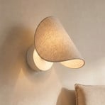 Aplique de pared LED Lucande «Sansibar», beige, lino, atenuable