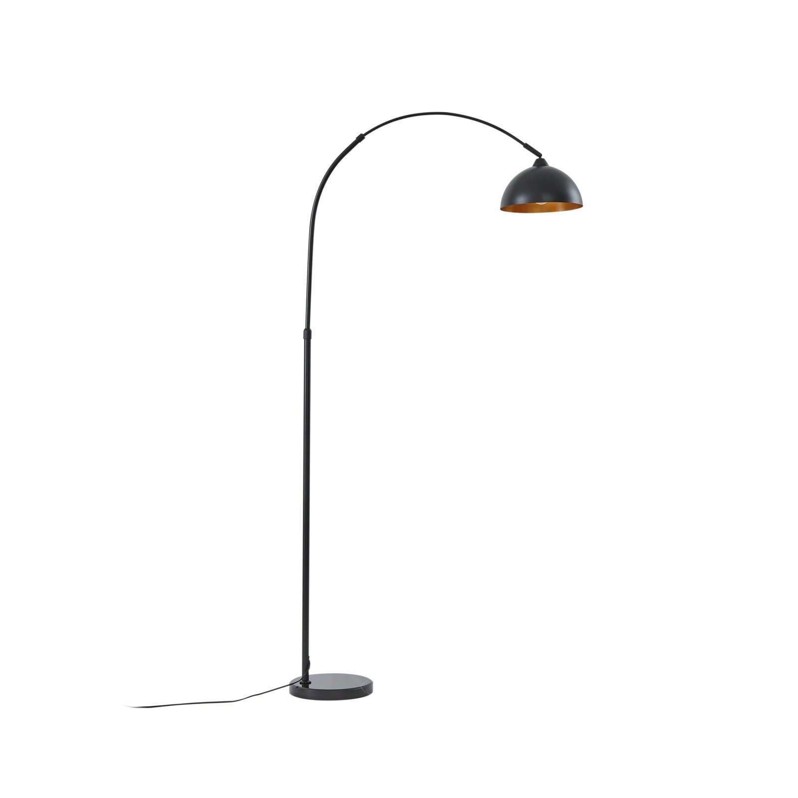 Lindby podna lampa Tonka, crna/zlatna, metal, Ø 25 cm