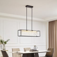 Lucande LED rippvalgusti Kassi, must, raud, timmitav, 90 cm