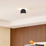Lindby LED-Strahler Nivoria, 11 x 8,8 cm, sandschwarz, Alu