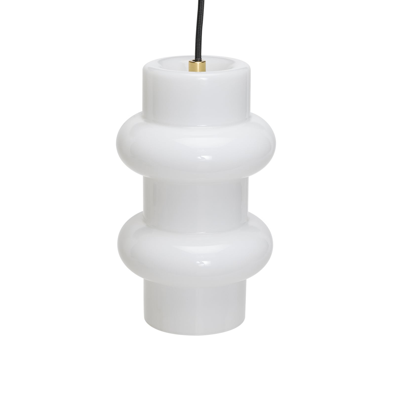 Pilule Double hanging light, glossy white, Ø 15 cm, glass