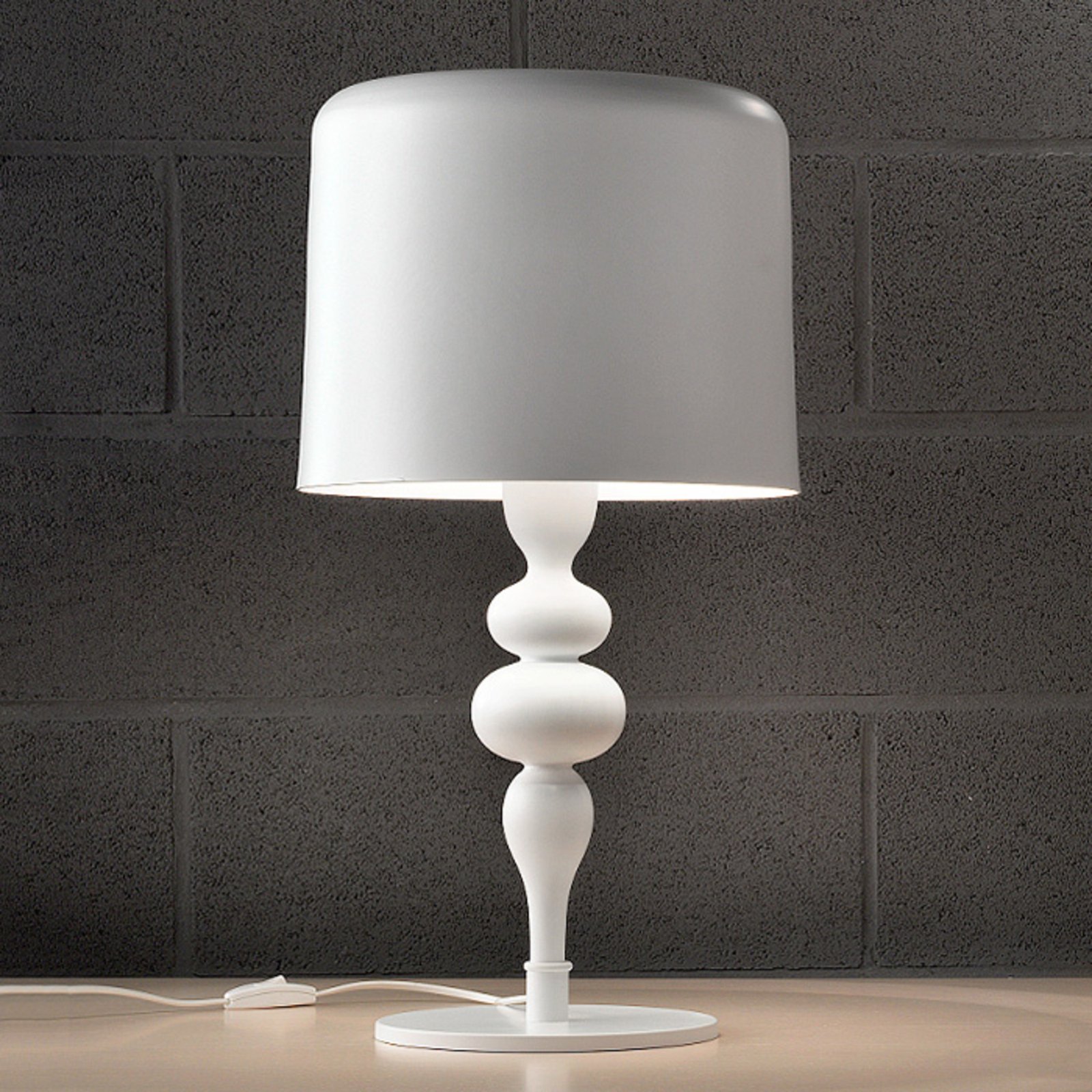 Stolna lampa Eva TL3+1G, 75 cm, bijela