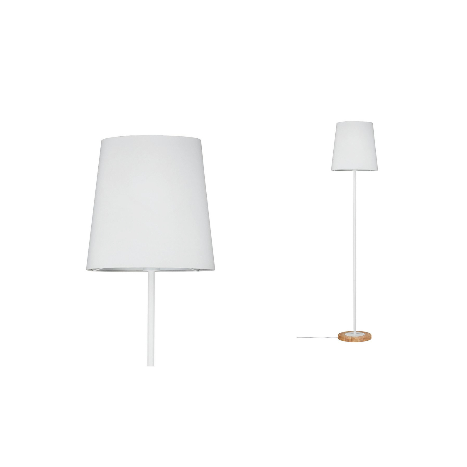 Подова лампа Paulmann Stellan с текстилен абажур, бяла
