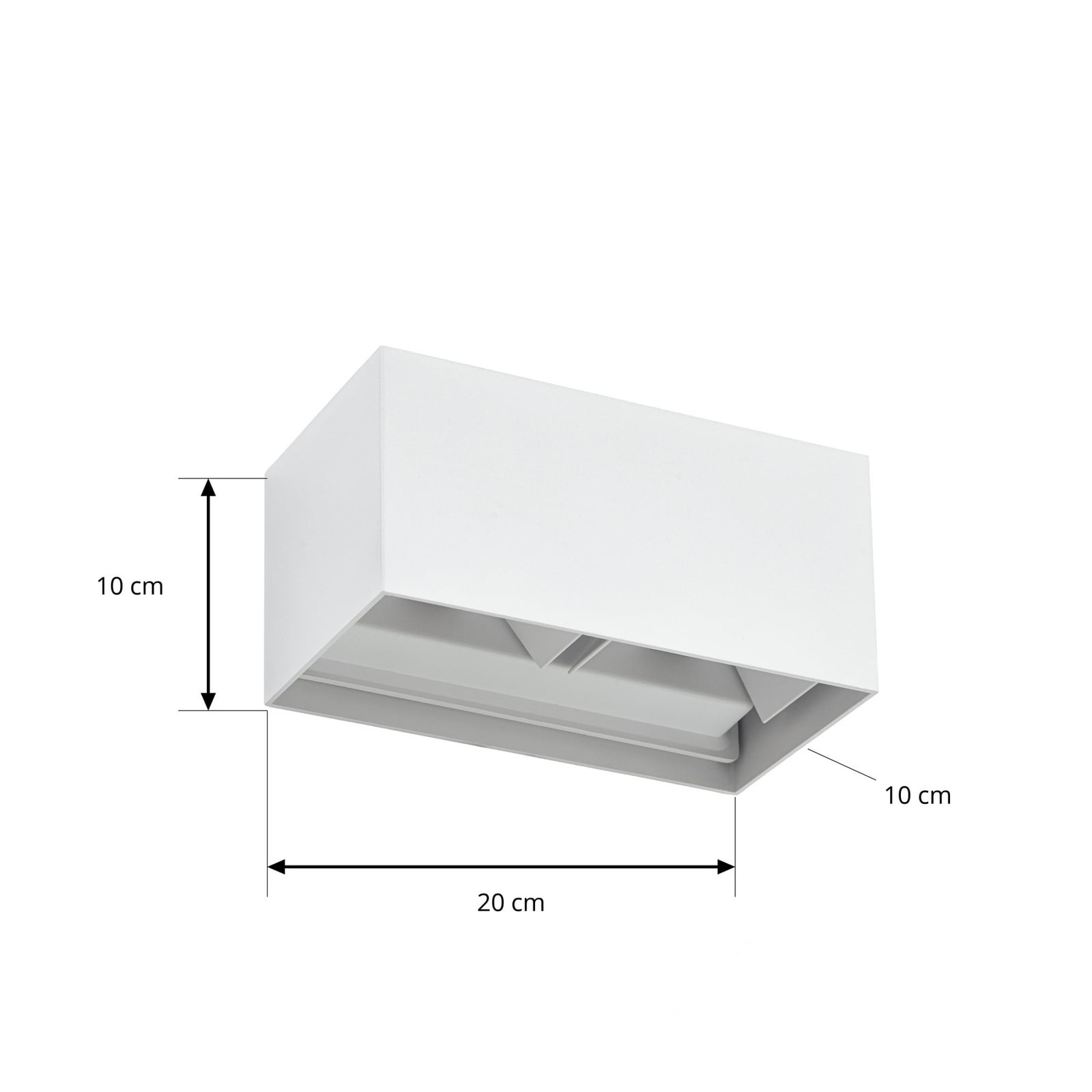 Applique da esterno LED Lindby Nivar, angolare, bianca, 20 cm, IP54