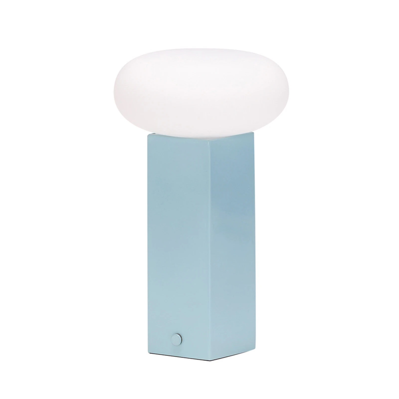 Candeeiro de mesa LED a bateria LOW, azul, altura 20 cm, metal, regulador de
