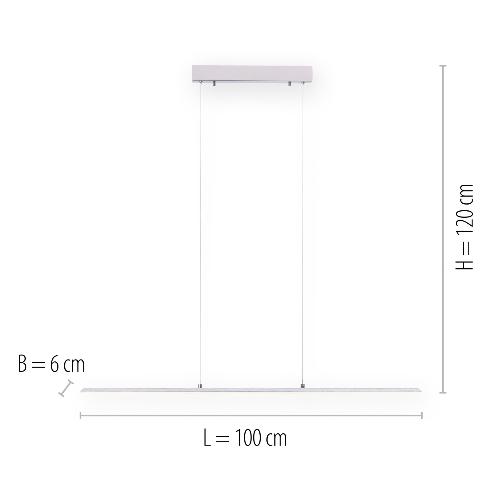 Paul Neuhaus Pure-Lite LED-pendellampe 100 cm alu