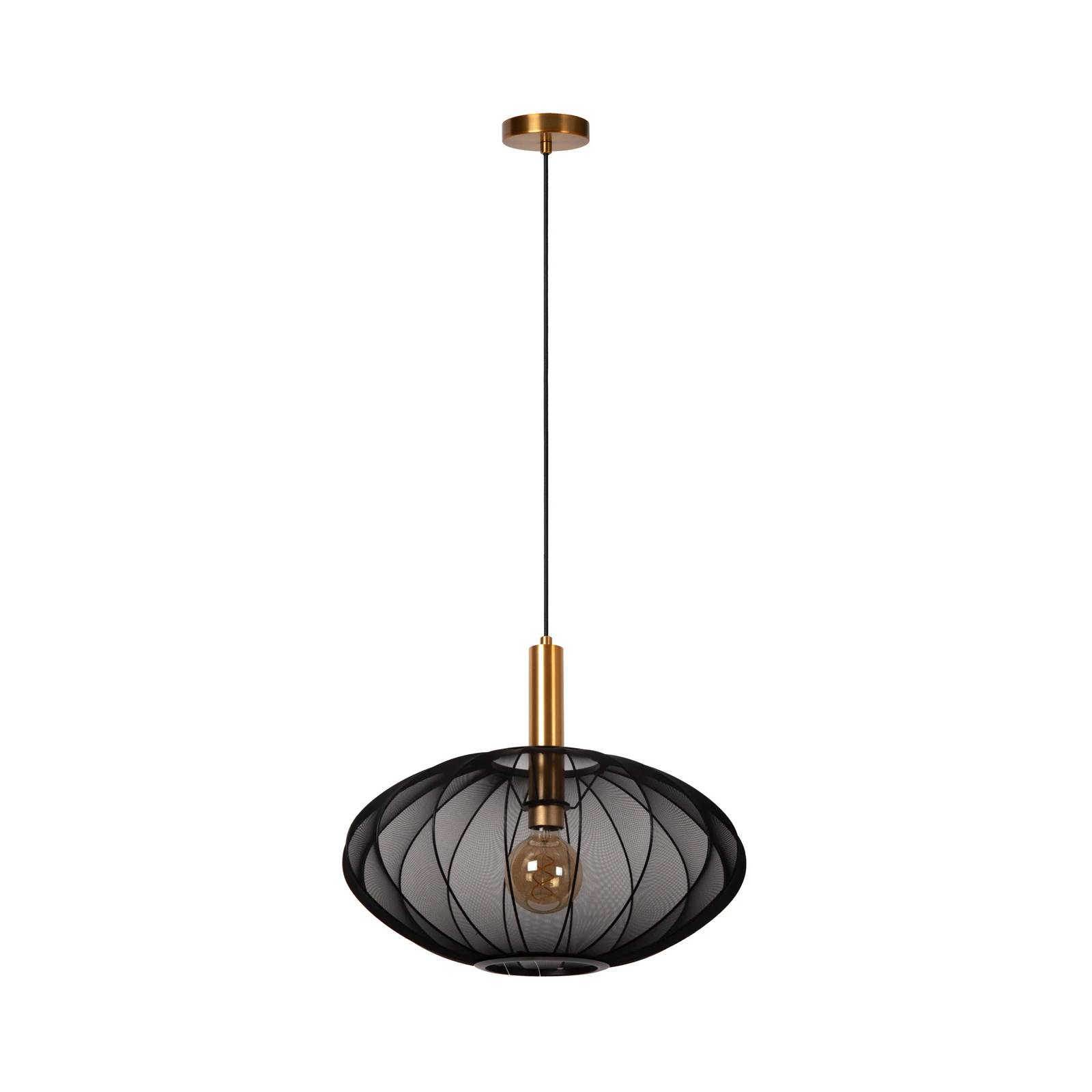 Lampada a sospensione Corina, nera, Ø 50 cm, E27