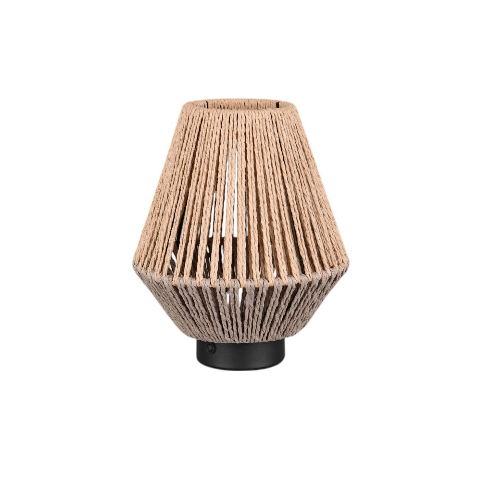 LED rechargeable table lamp Lira, brown, paper yarn, height 22 cm