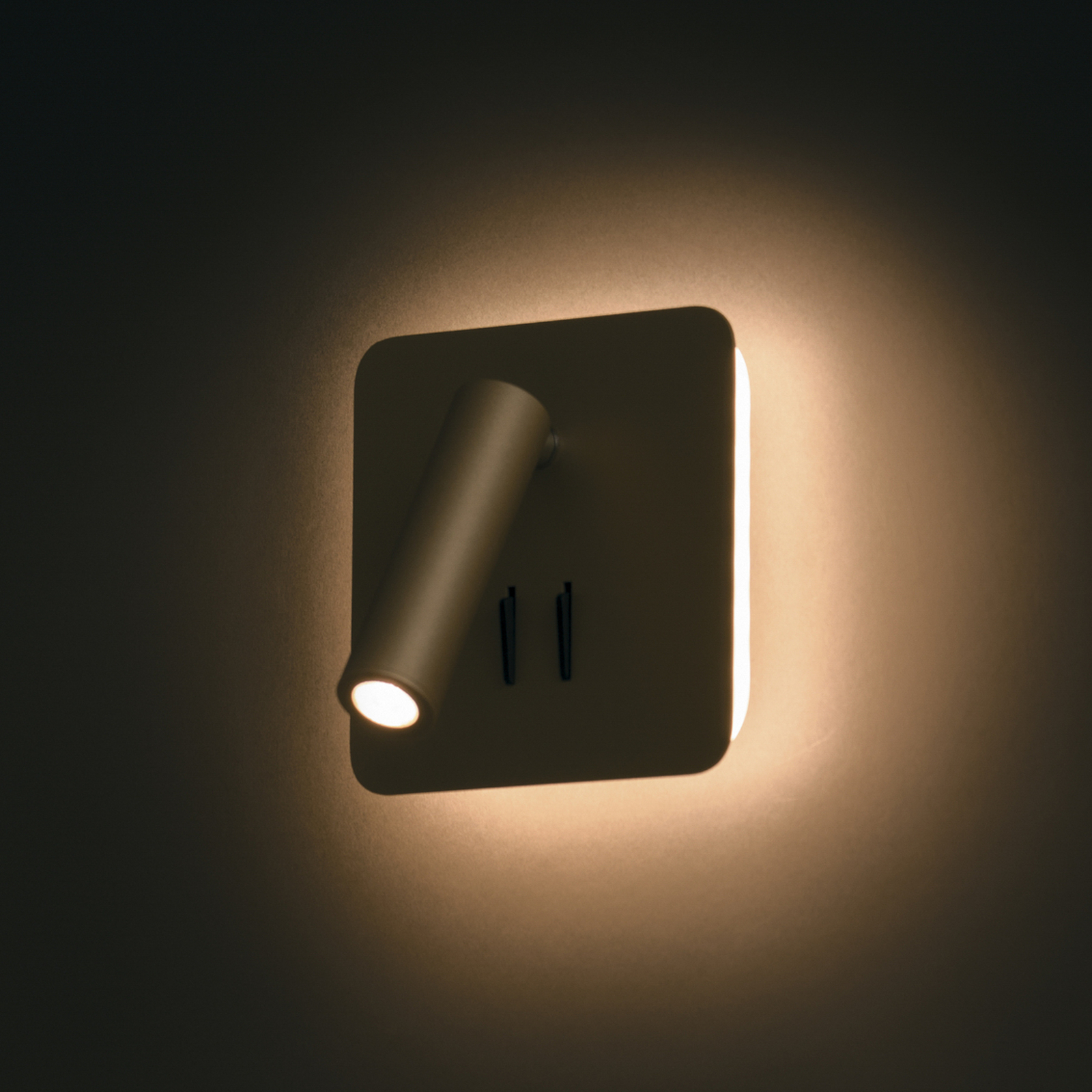 Maytoni iOS 176 LED wandlamp, hoekig, zwart