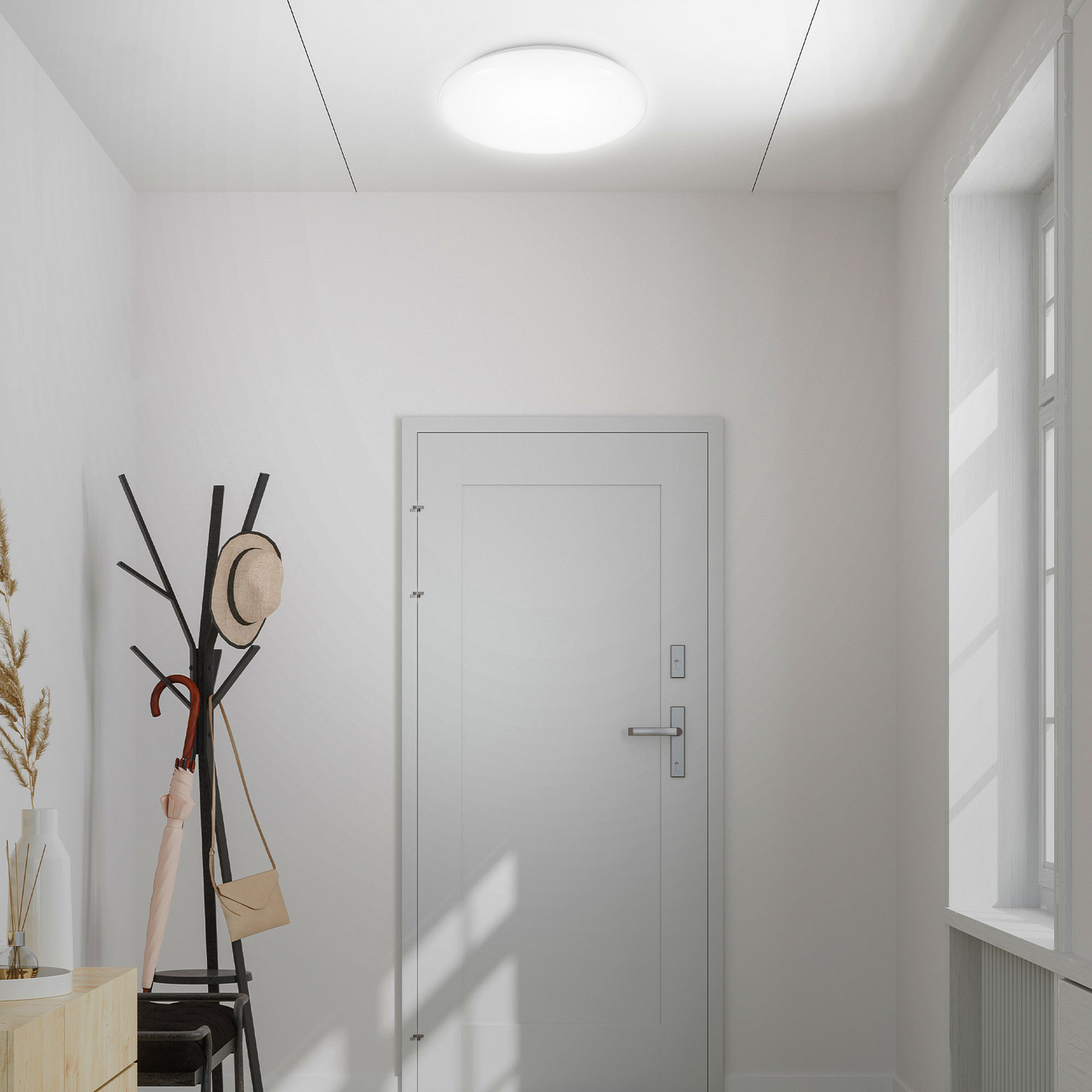 LED plafondlamp Jill, wit, Ø 27,8 cm, kunststof, 4.000 K LED plafondlamp Jill, wit, Ø 27,8 cm, kunststof, 4.000 K