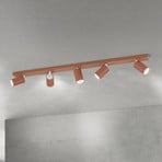 Spot pour plafond Sean, rouge corail, à 5 lampes, aluminium, GU10