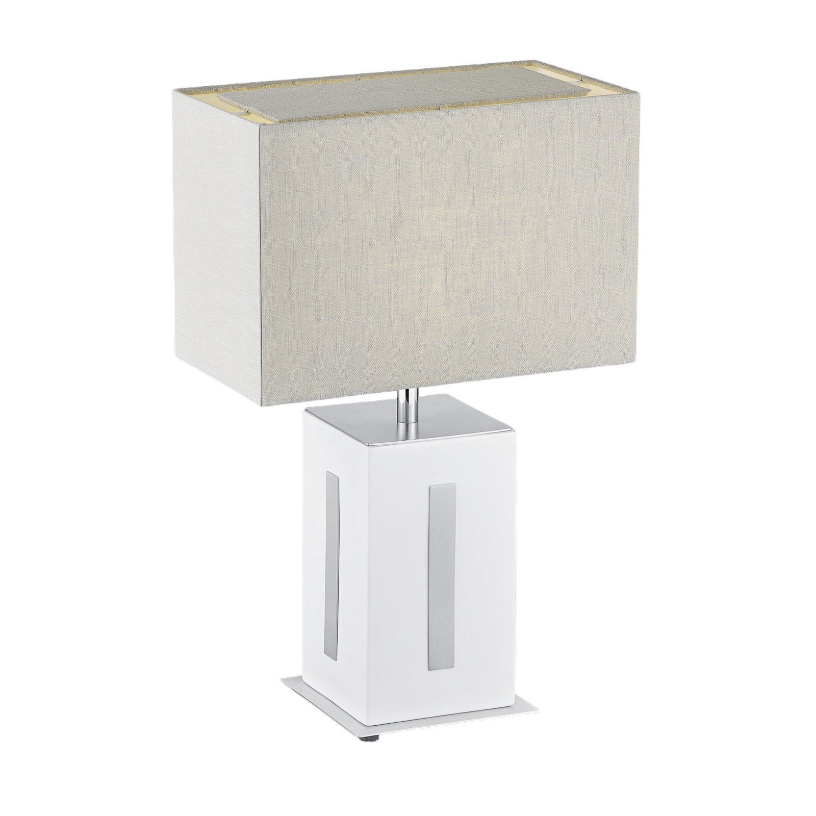 BANKAMP Karlo lámpara mesa blanco/gris, alto 47cm