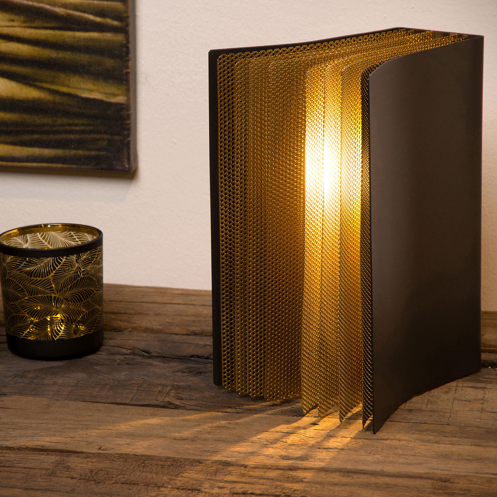 Extravaganza Livret table lamp, gold/black