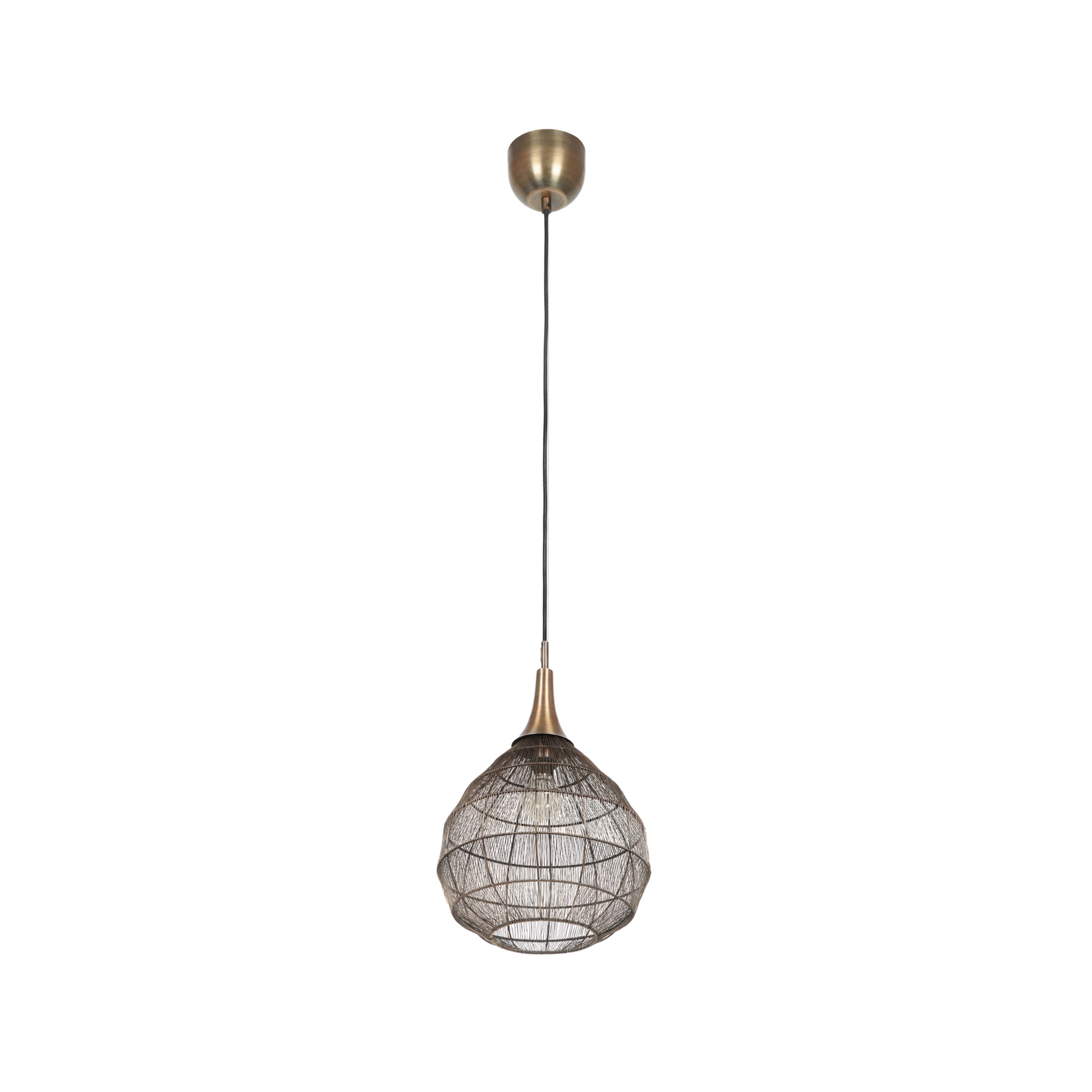 Hängeleuchte Soraya, Ø 42 cm, Metall, altmessing, Kugelform