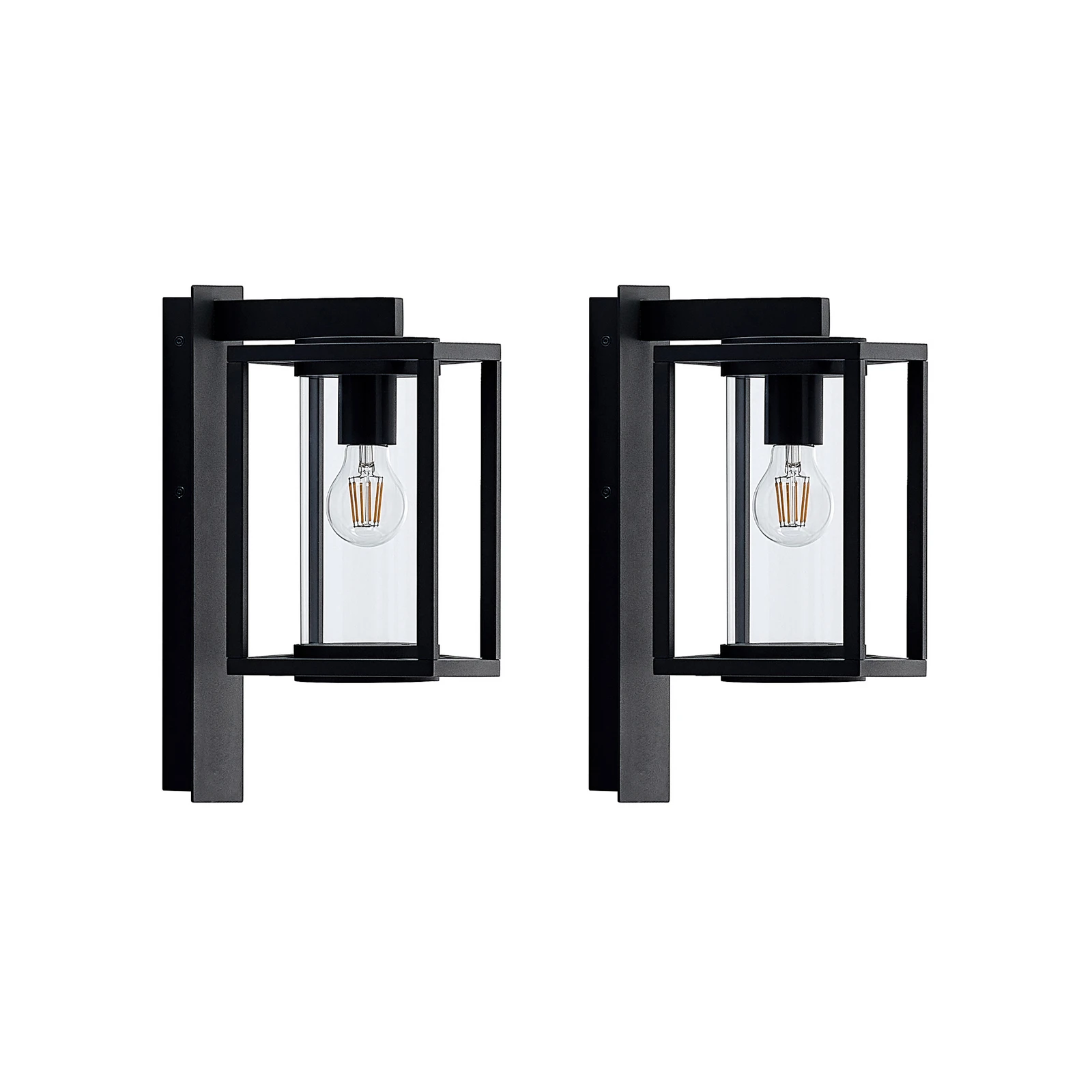 Lucande Außenwandlampe Ferda, 2er-Set, anthrazit, IP44