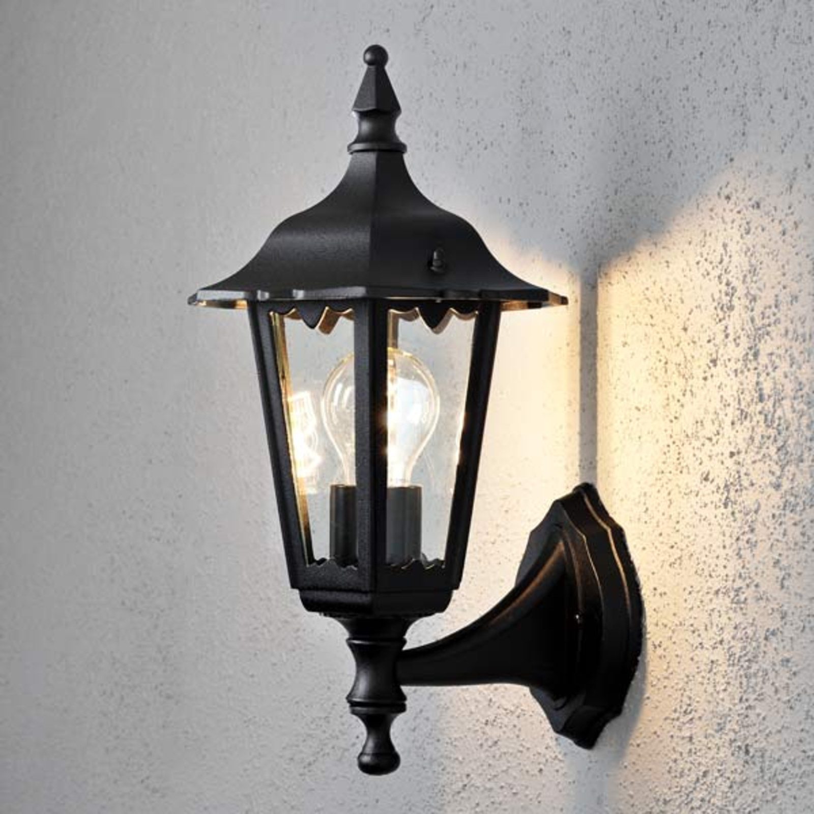 Firenze outdoor wall light, standing, 36 cm, black