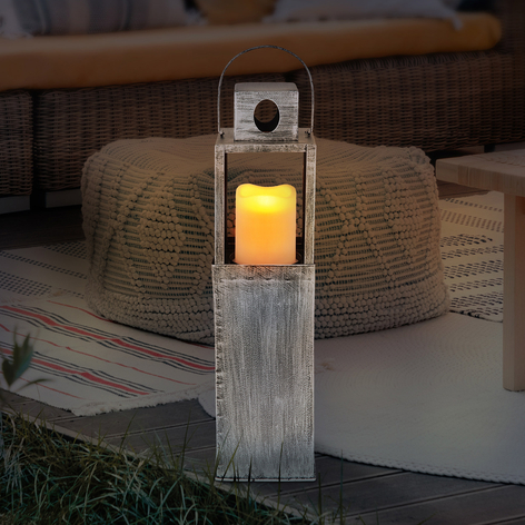 Solarbetriebene LED-Laterne 36657, silber antik
