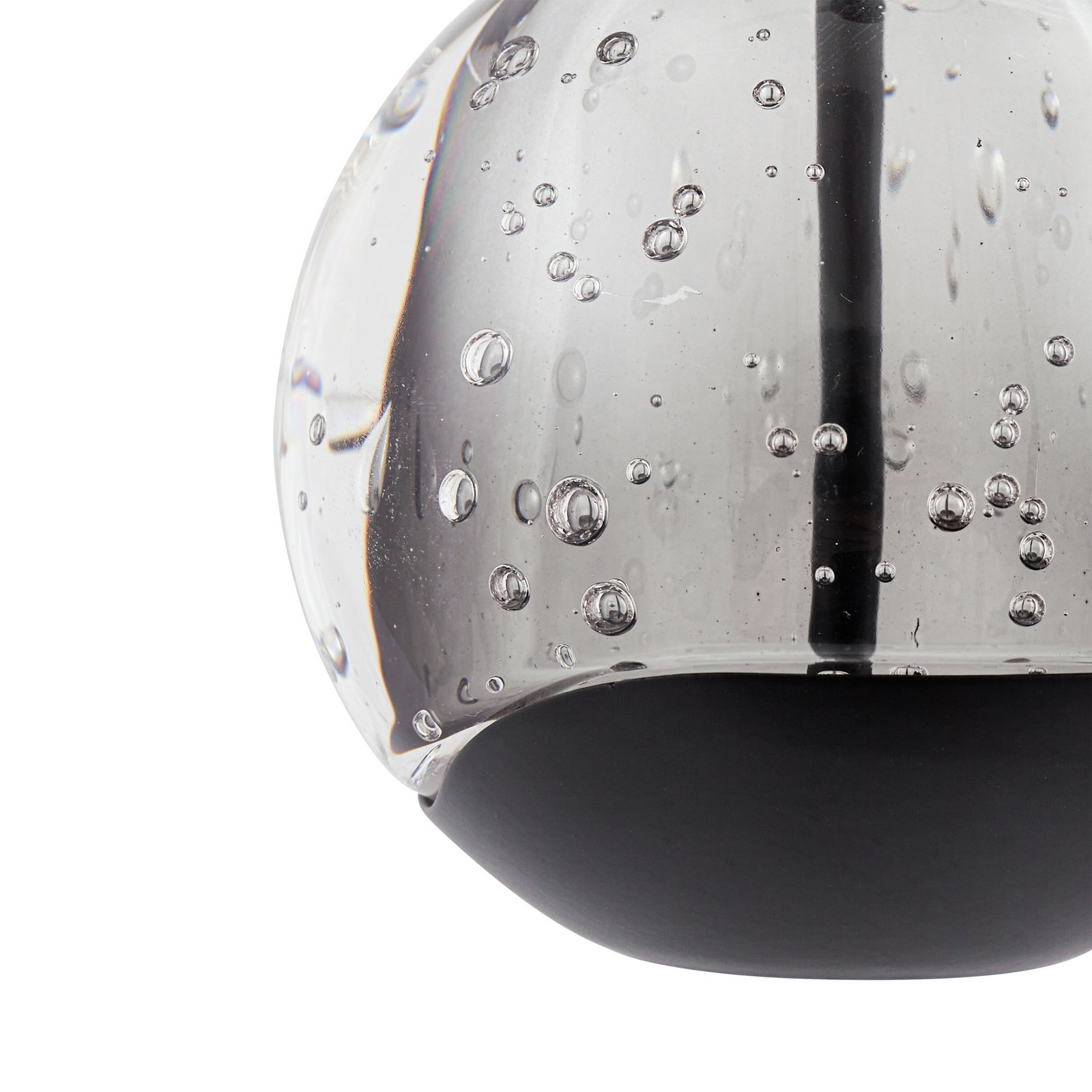 Lucande LED hanging light Hayley, black, 1-bulb, glass