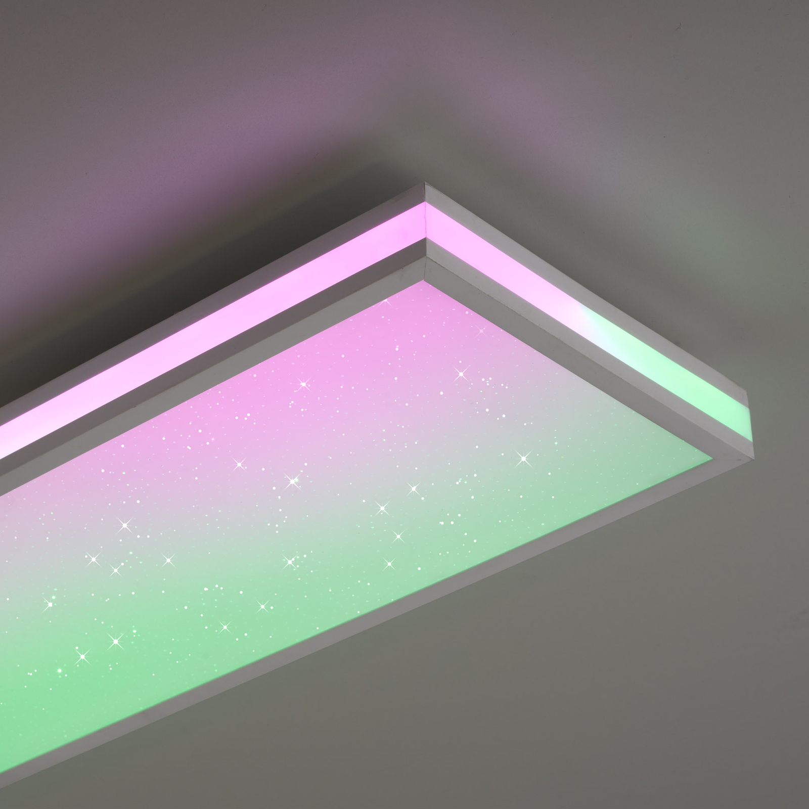 Plafoniera LED Mario, CCT, RGB, 100x25cm, bianco