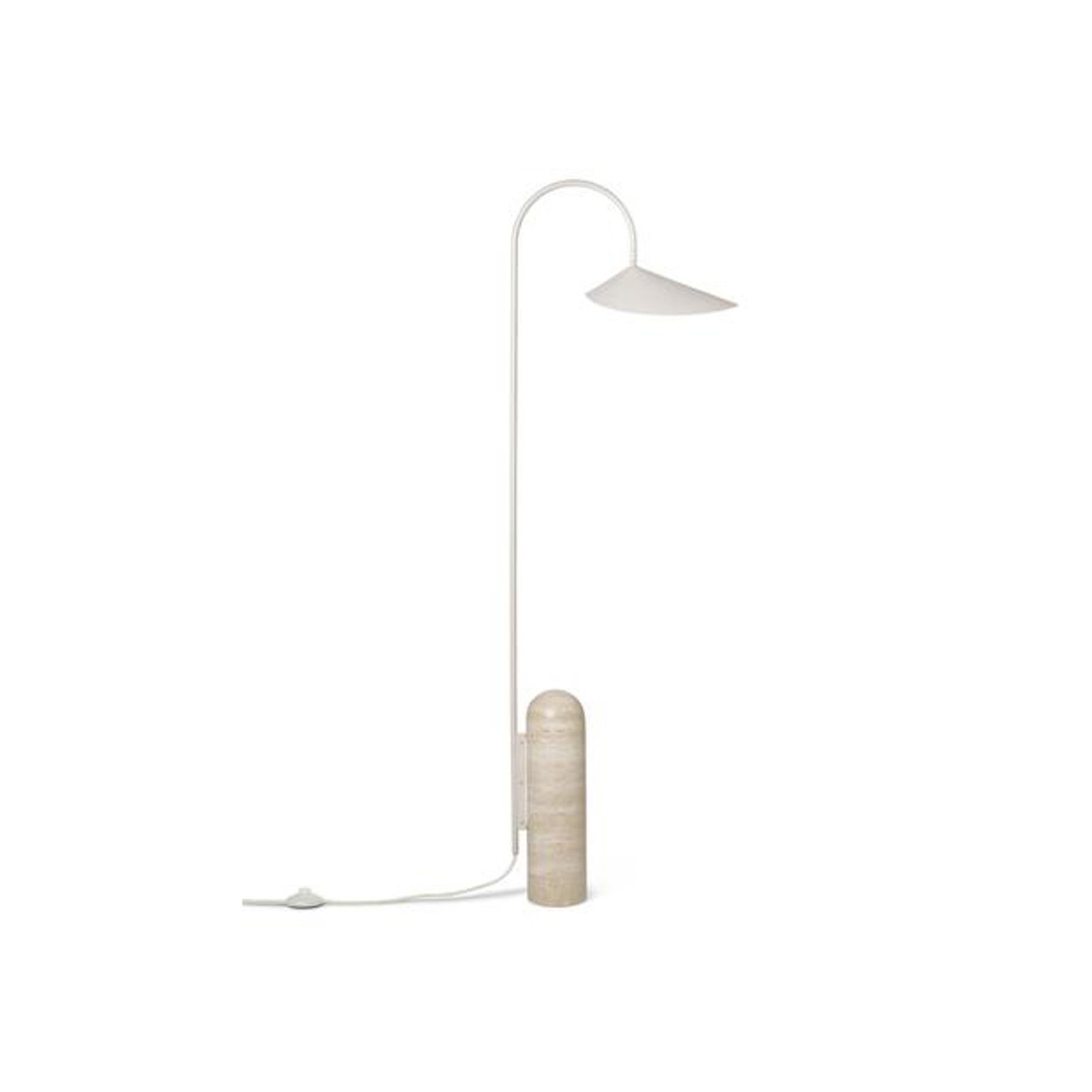 ferm LIVING Arum floor lamp, beige, marble, steel, 136 cm