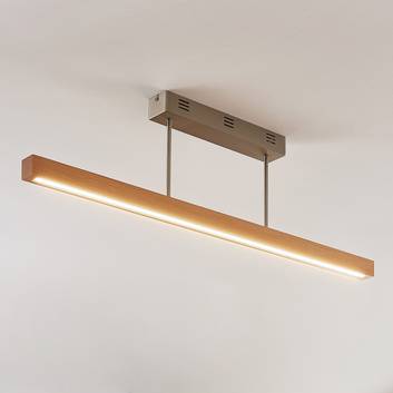 LED houten plafondlamp Tamlin, beukkleuren