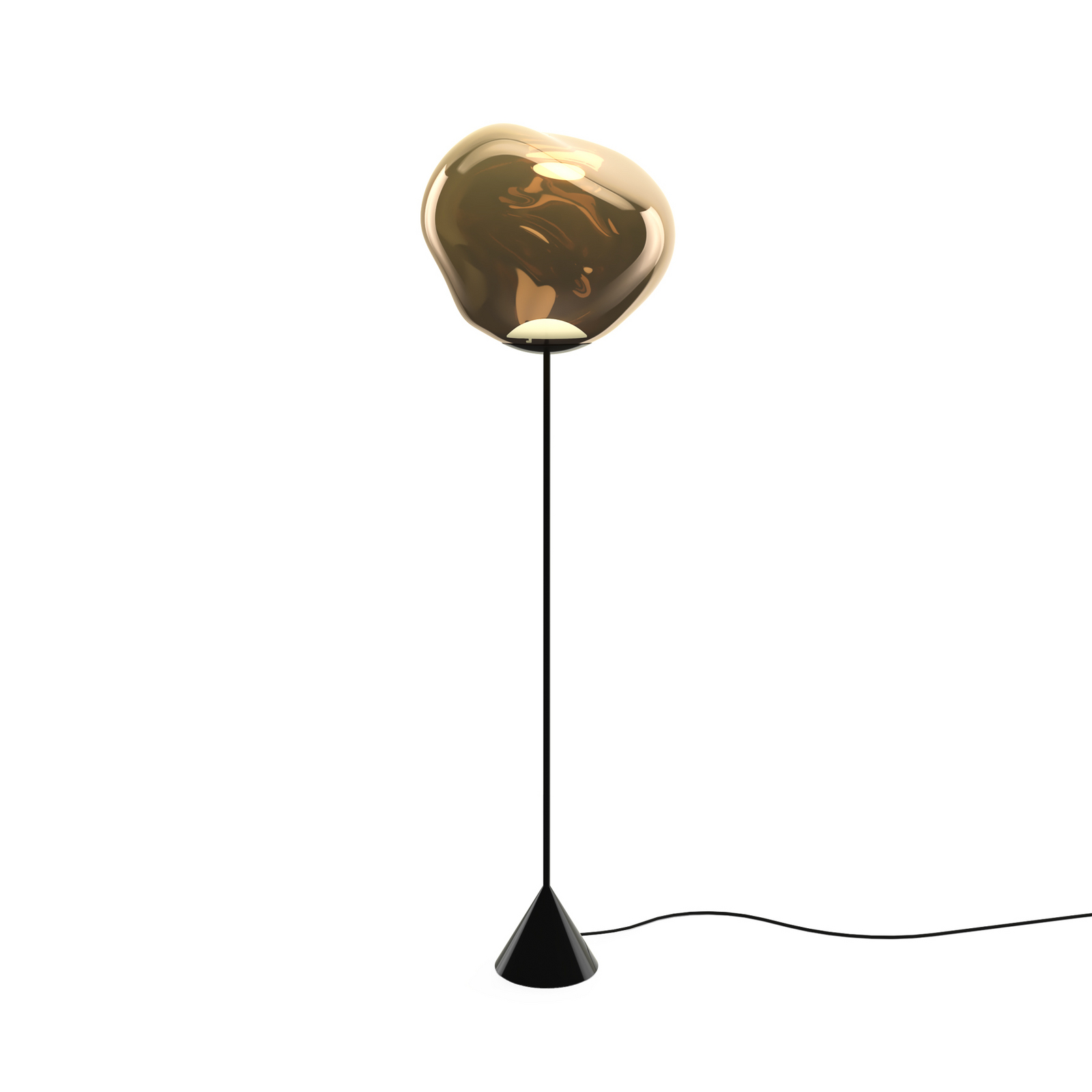 Lámpara de pie LED Melt Cone Slim de Tom Dixon, bronce, fuente de alimentación