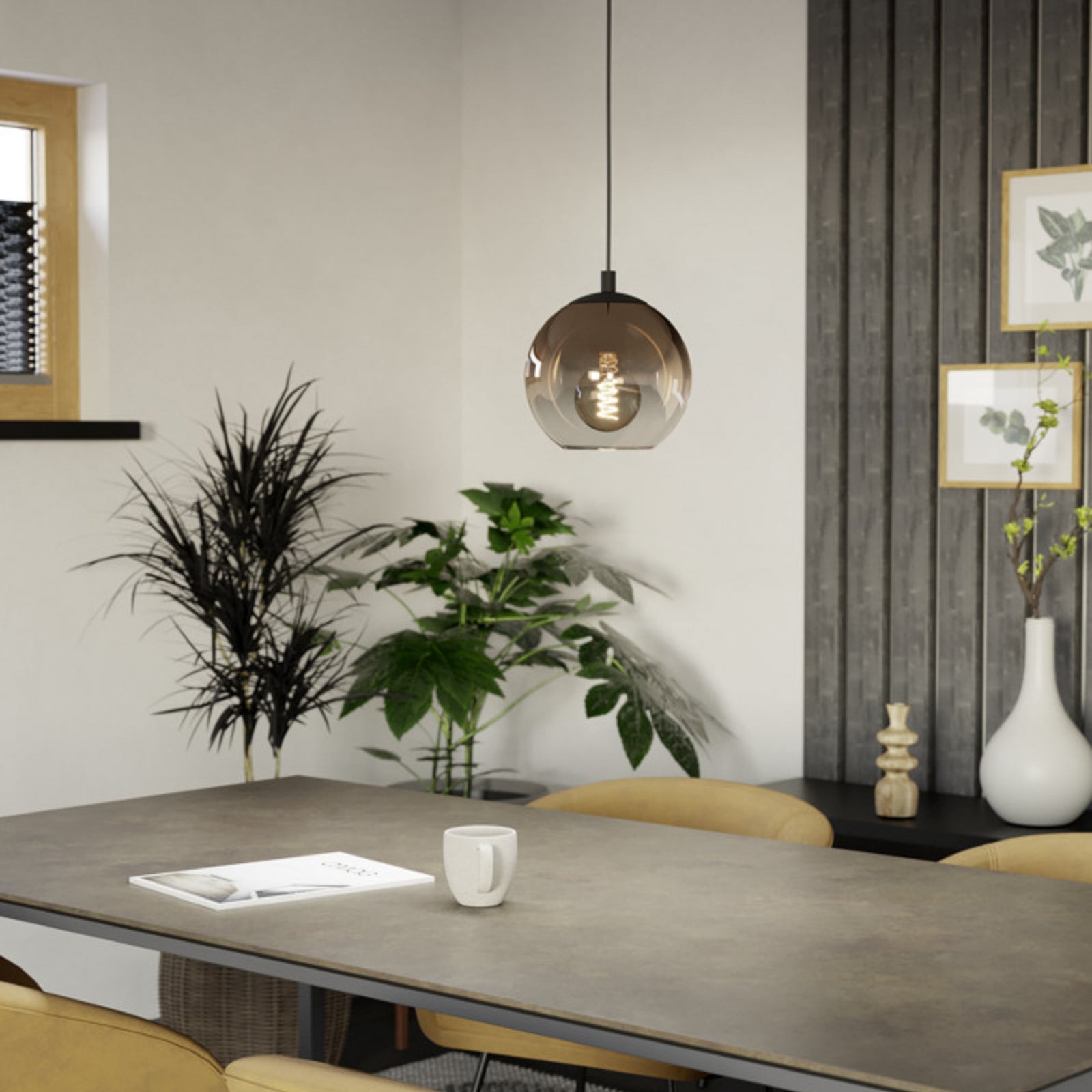 EGLO hanglamp ARISCANI 1, Ø 20 cm, 1-lamp, zwart/koper EGLO hanglamp ARISCANI 1, Ø 20 cm, 1-lamp, zwart/koper
