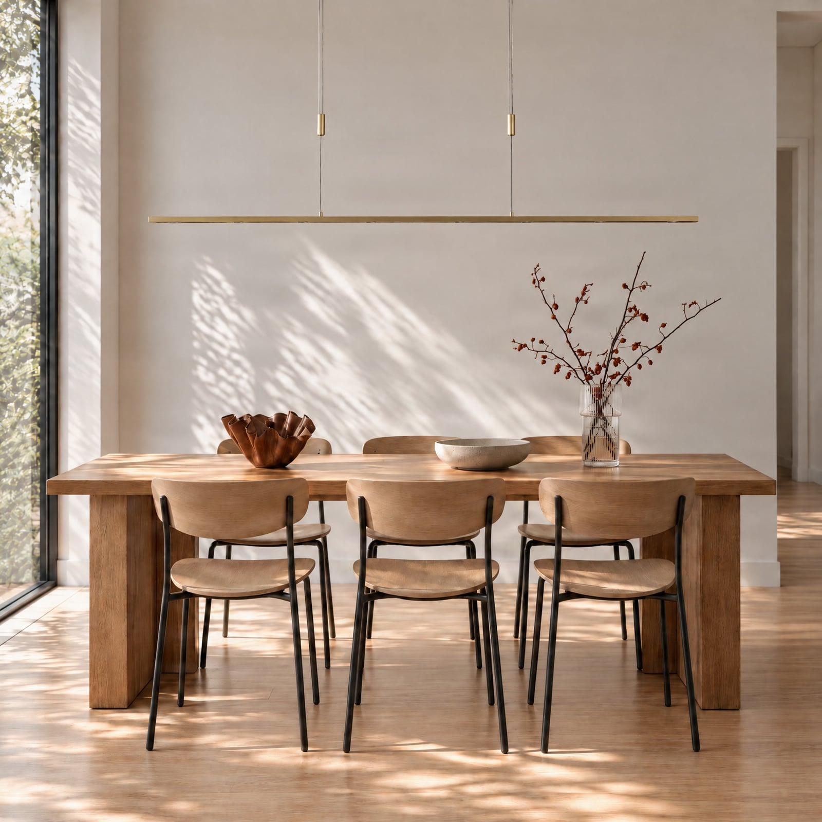 Quitani LED-Pendellampe Tolu, Länge 179 cm, messing Quitani LED-Pendellampe Tolu, Länge 179 cm, messing