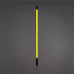 SELETTI LED-Leuchte Linea, gelb, Holzdetails, universal